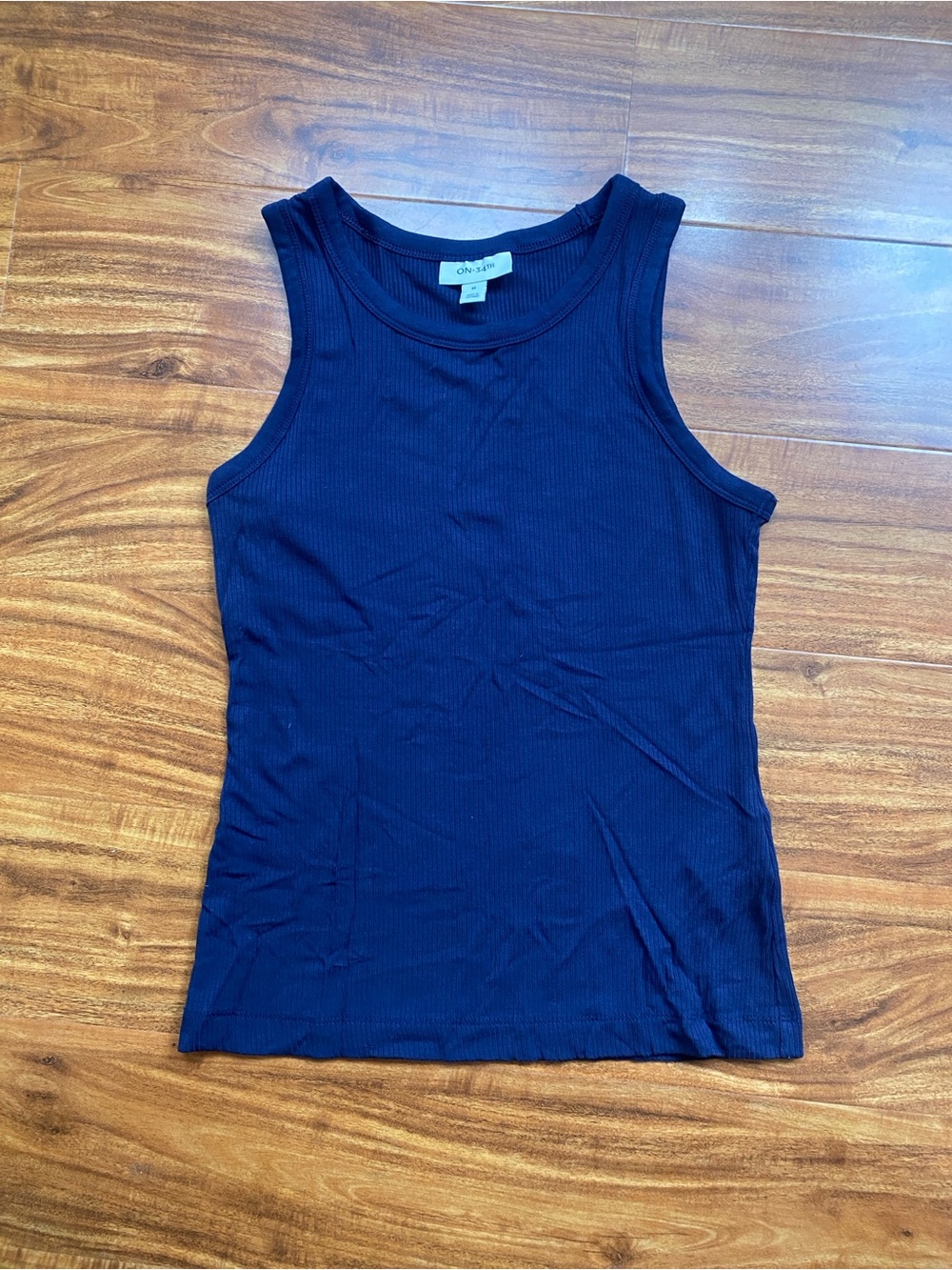 On 34th Women's Navy Soft Stretch Ribbed Tank Top Size Medium Casual Streetwear